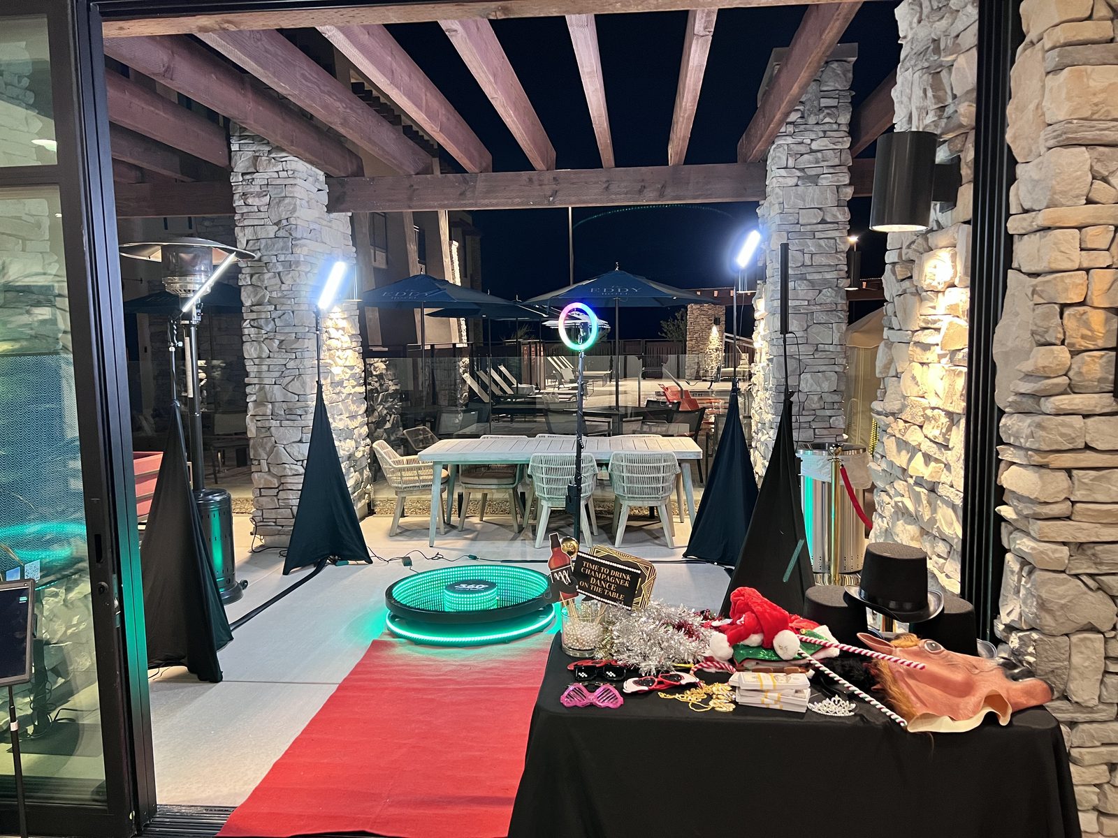 Celebrate in 360 — premium 360 video experience setup at resort patio event in Tucson