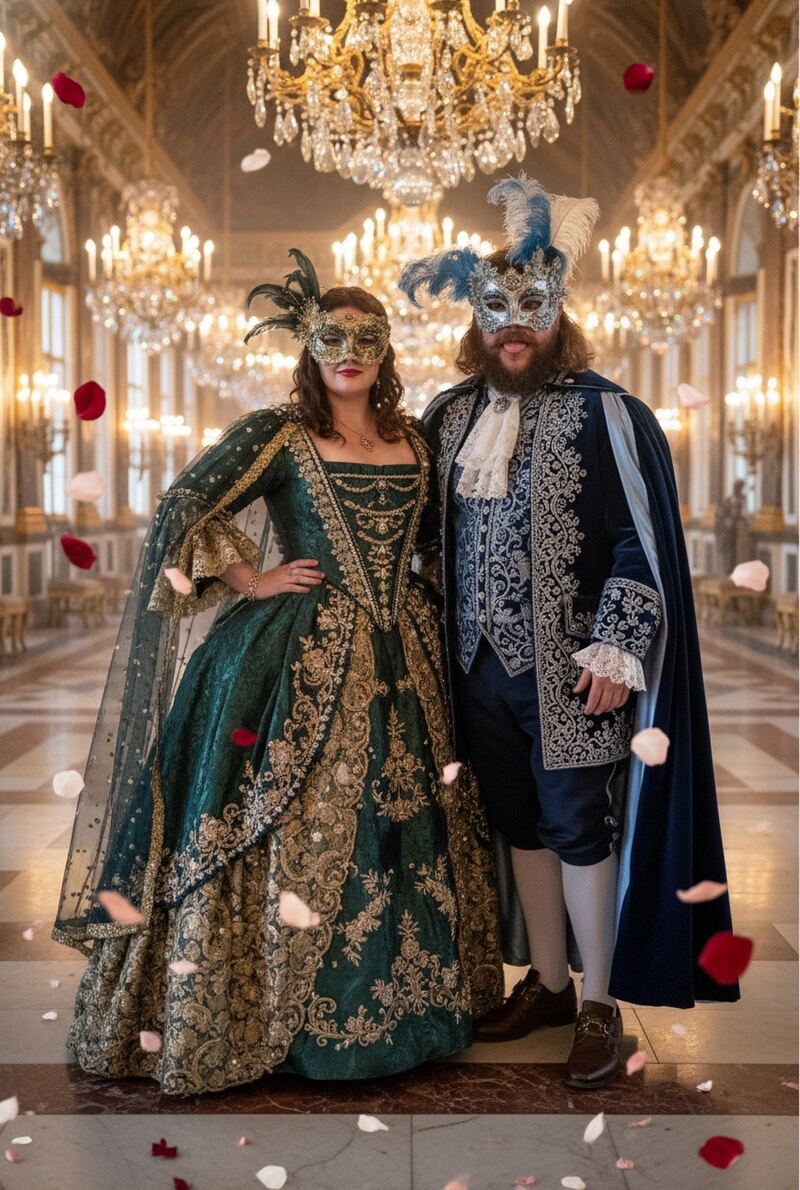 AI Live Lens portrait — masquerade ball theme, corporate event Tucson AZ