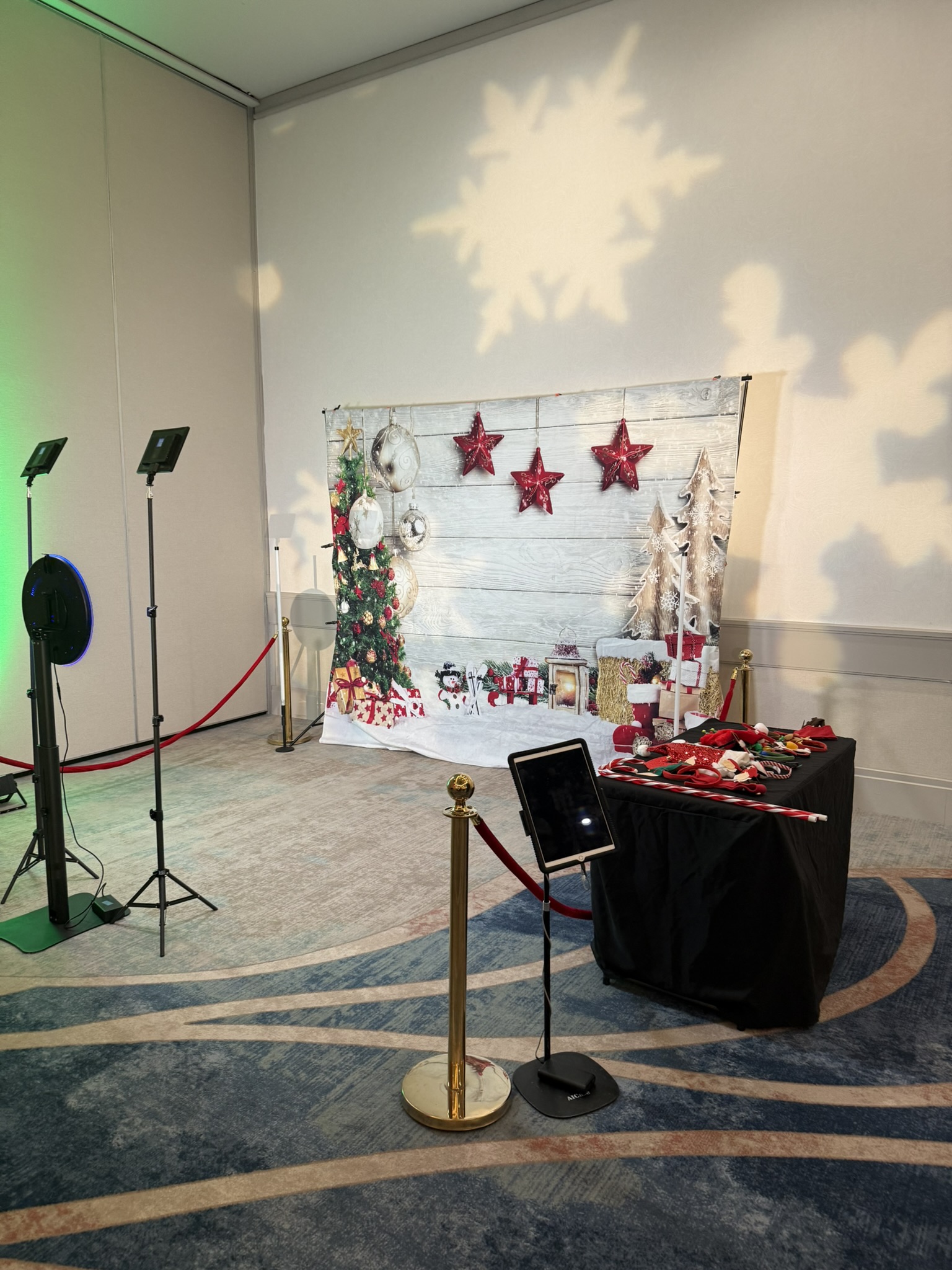 Photo booth setup in hotel ballroom at The Westin La Paloma Tucson