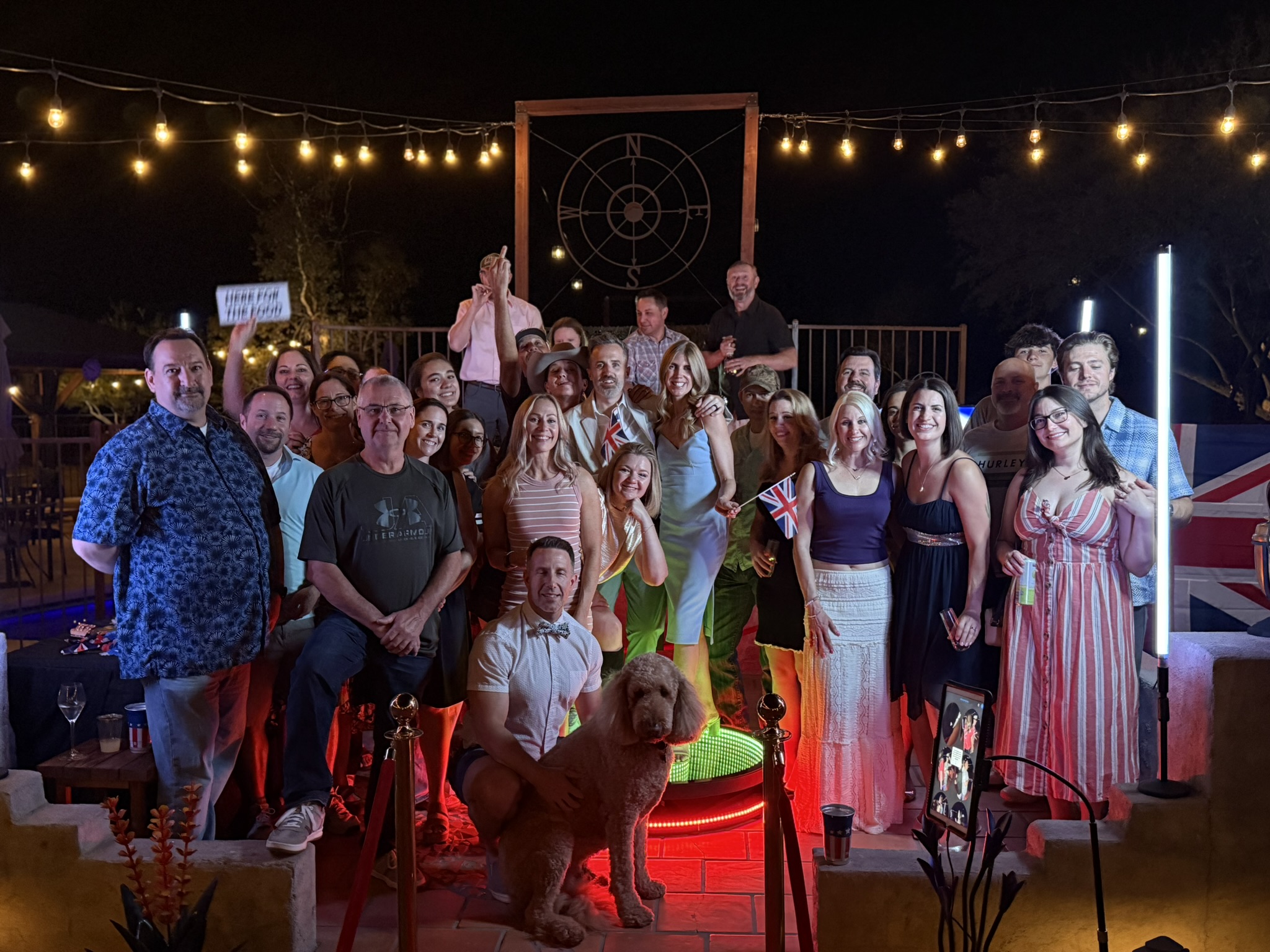 Corporate group event with branded photo activation
