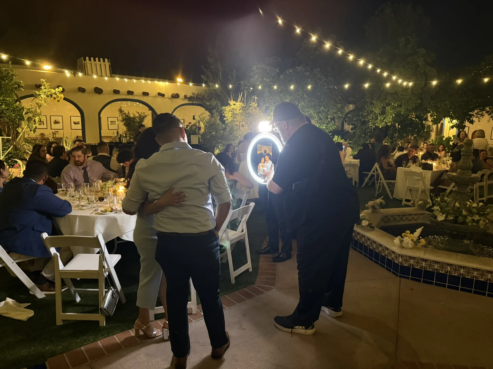 Paparazzi Live roaming photo booth outdoor garden wedding Tucson